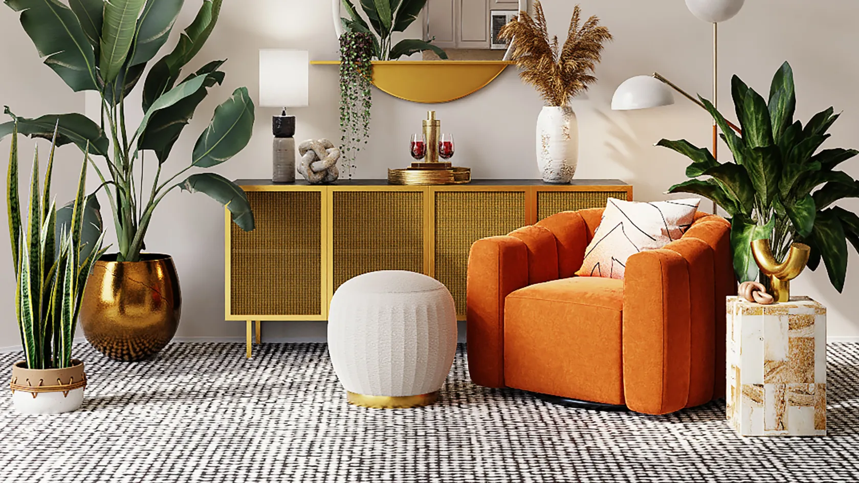 Sala con muebles limpios